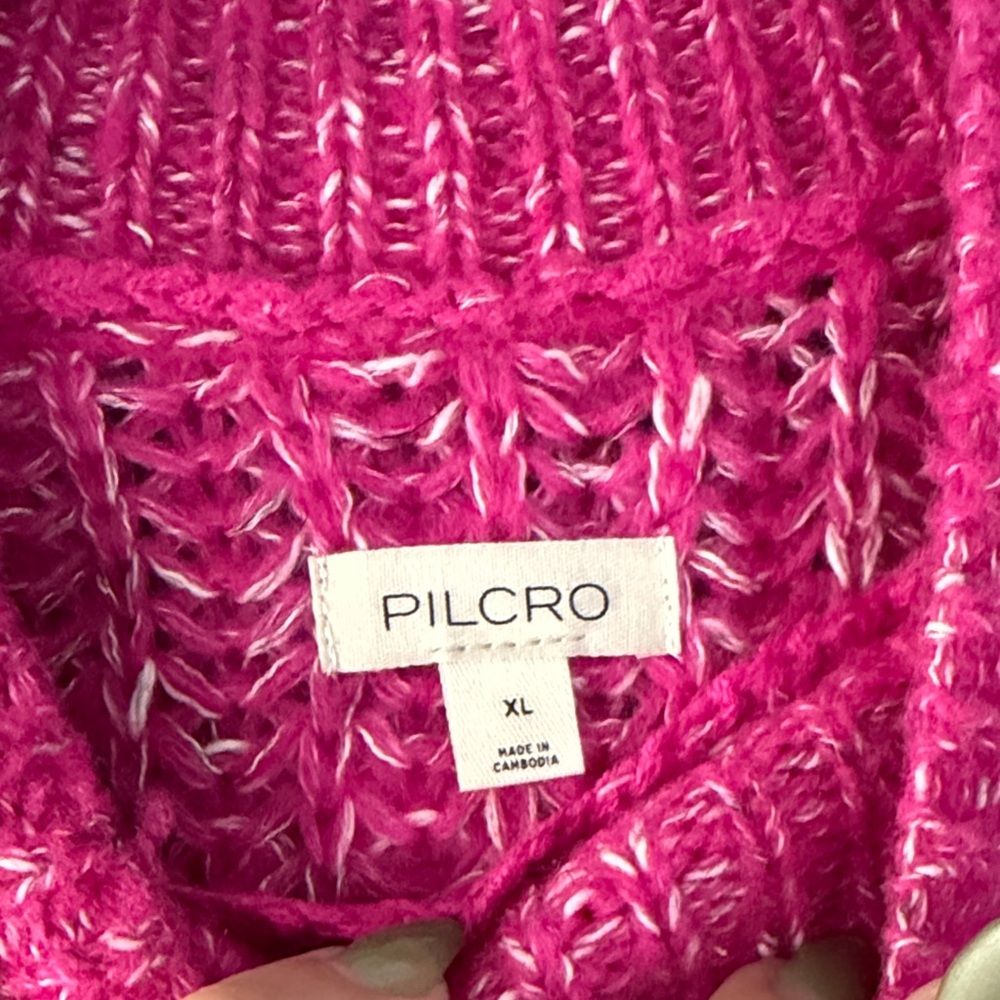 Pilcro Vibrant Pink Turtleneck Sweater - Picture 2 of 3